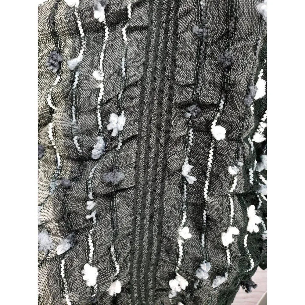 Anthropologie Gray black ombre Ruffle polyester‎ Infinity scarf